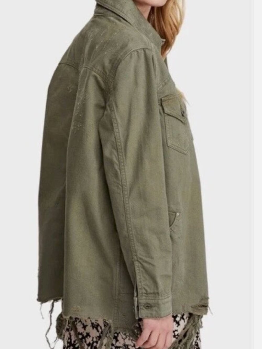 FREE PEOPLE MOONCHILD ARMY GREEN UTILITY SHACKET - Picture 4 of 10